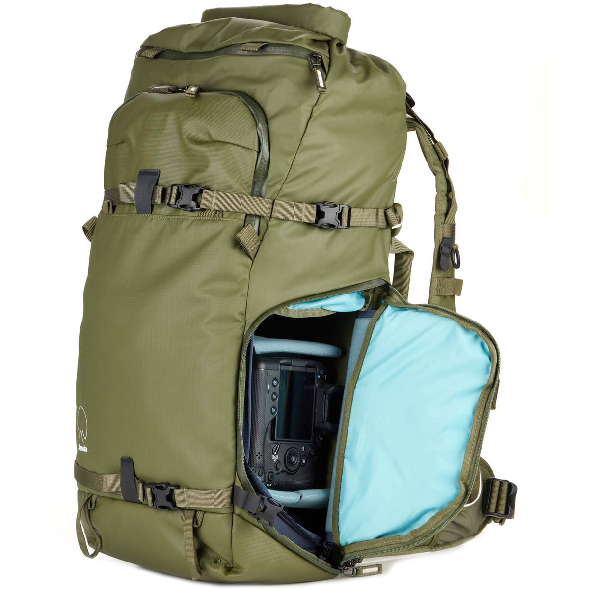 Mochila Shimoda Designs Action X50 V2 (Army Verde, 50L) - puertos y conexiones