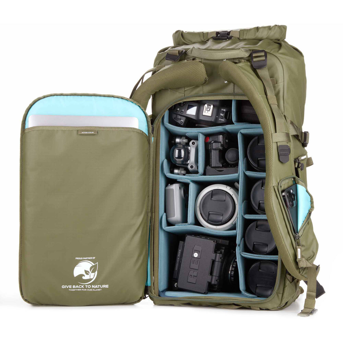 Mochila Shimoda Designs Action X70 HD Starter Kit (Verde) - puertos y conexiones