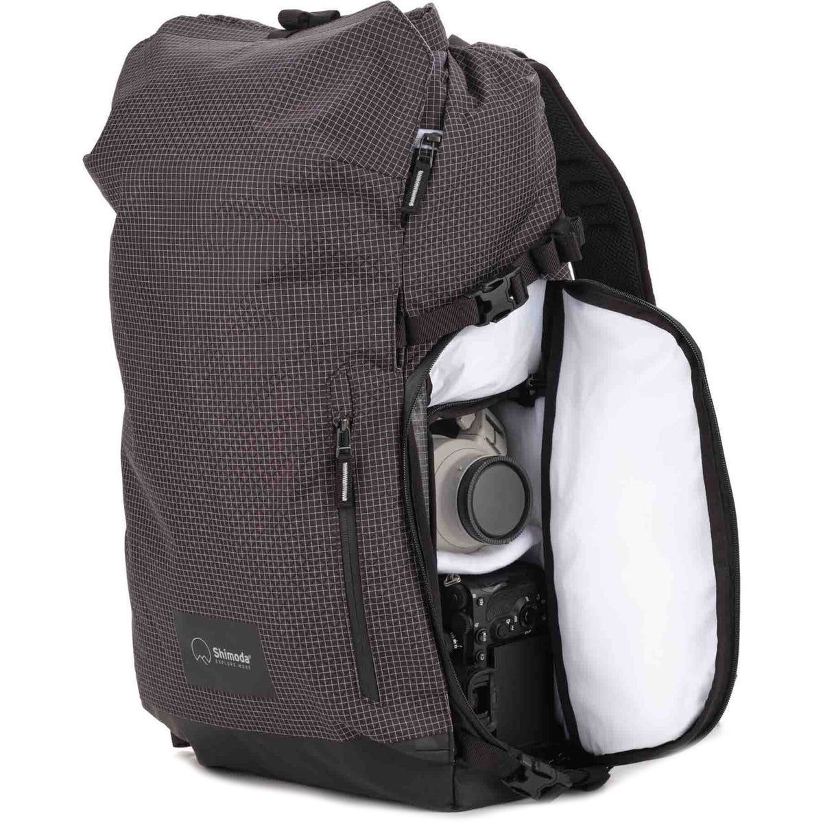 Mochila Shimoda Designs Sidecountry 32 Starter Kit (Negro/Blanco) - vista trasera