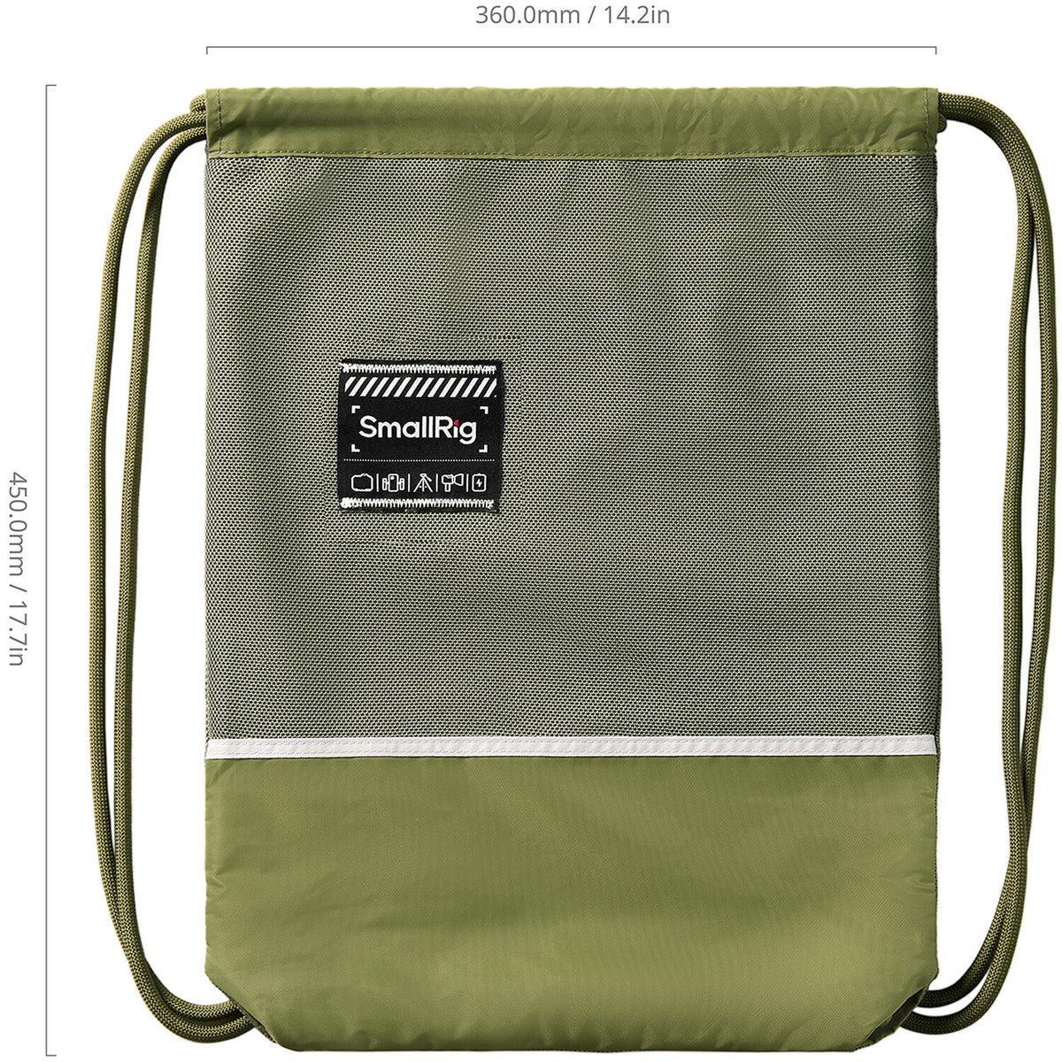 Mochila SmallRig Lightweight con cordón (Verde) - vista lateral
