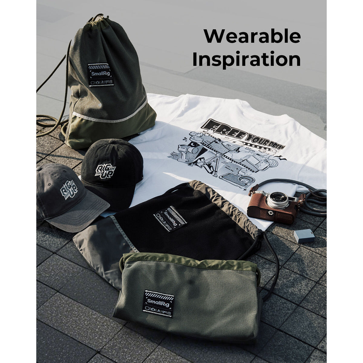 Mochila SmallRig Lightweight con cordón (Verde) - detalle