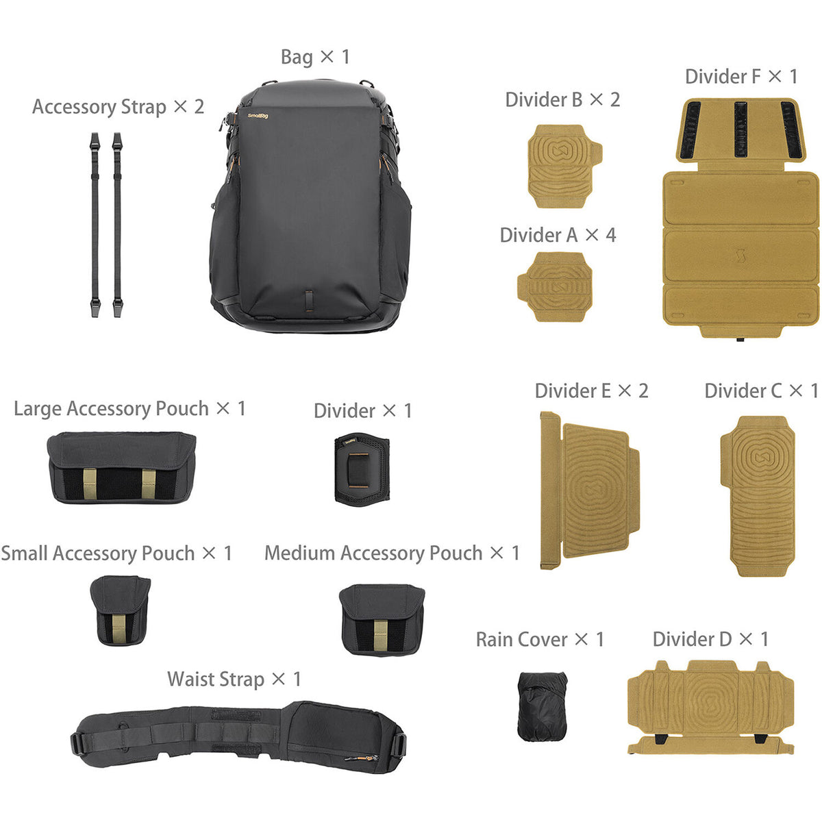 Mochila SmallRig Professional Outdoor (Negro, 25L) - puertos y conexiones