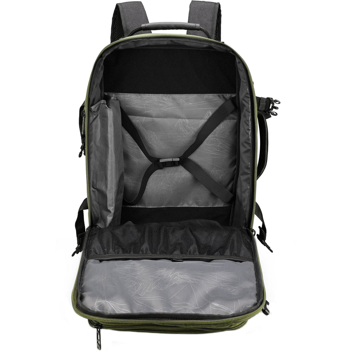 Mochila Swissdigital Berg Pro XL (Dark Verde, 37L) - puertos y conexiones