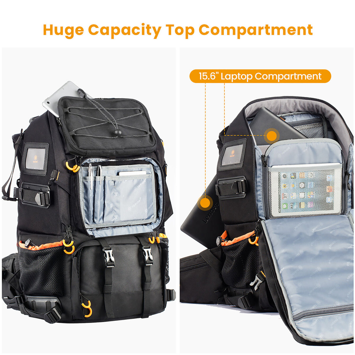 Mochila TARION PB-01 Professional 2-in-1 (Negro, 25L) - vista lateral