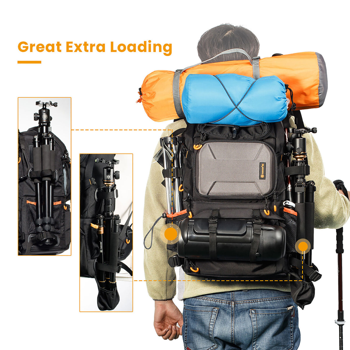 Mochila TARION PB-01 Professional 2-in-1 (Negro, 25L) - detalle
