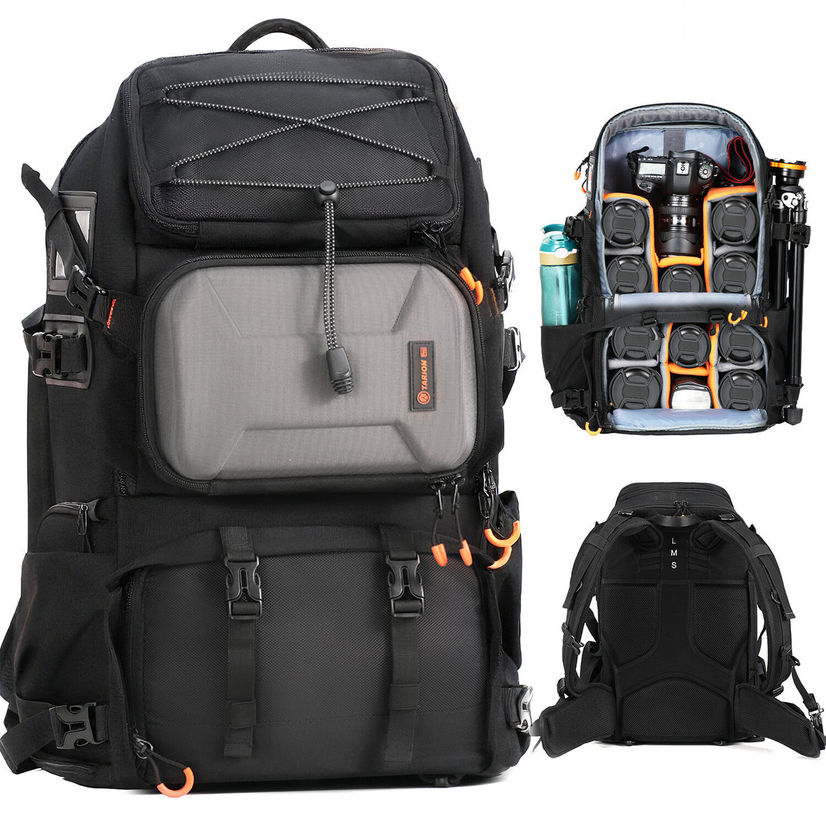Mochila TARION PB-02 (30L, Negro) - vista frontal