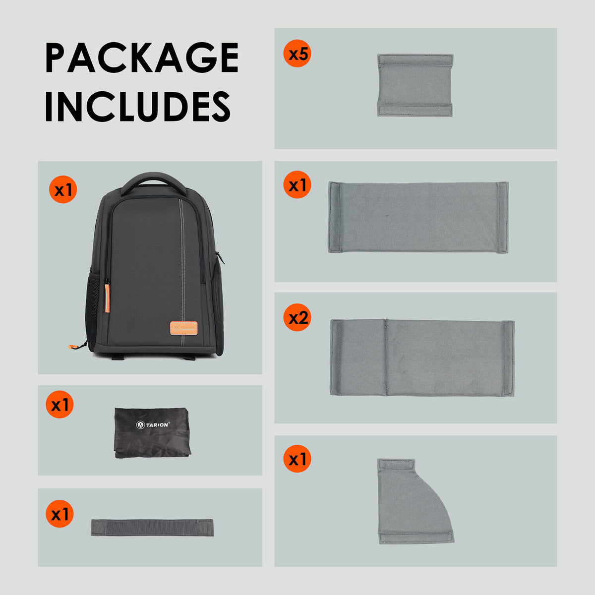 Mochila TARION TB-04 (Negro, 15L) - vista trasera