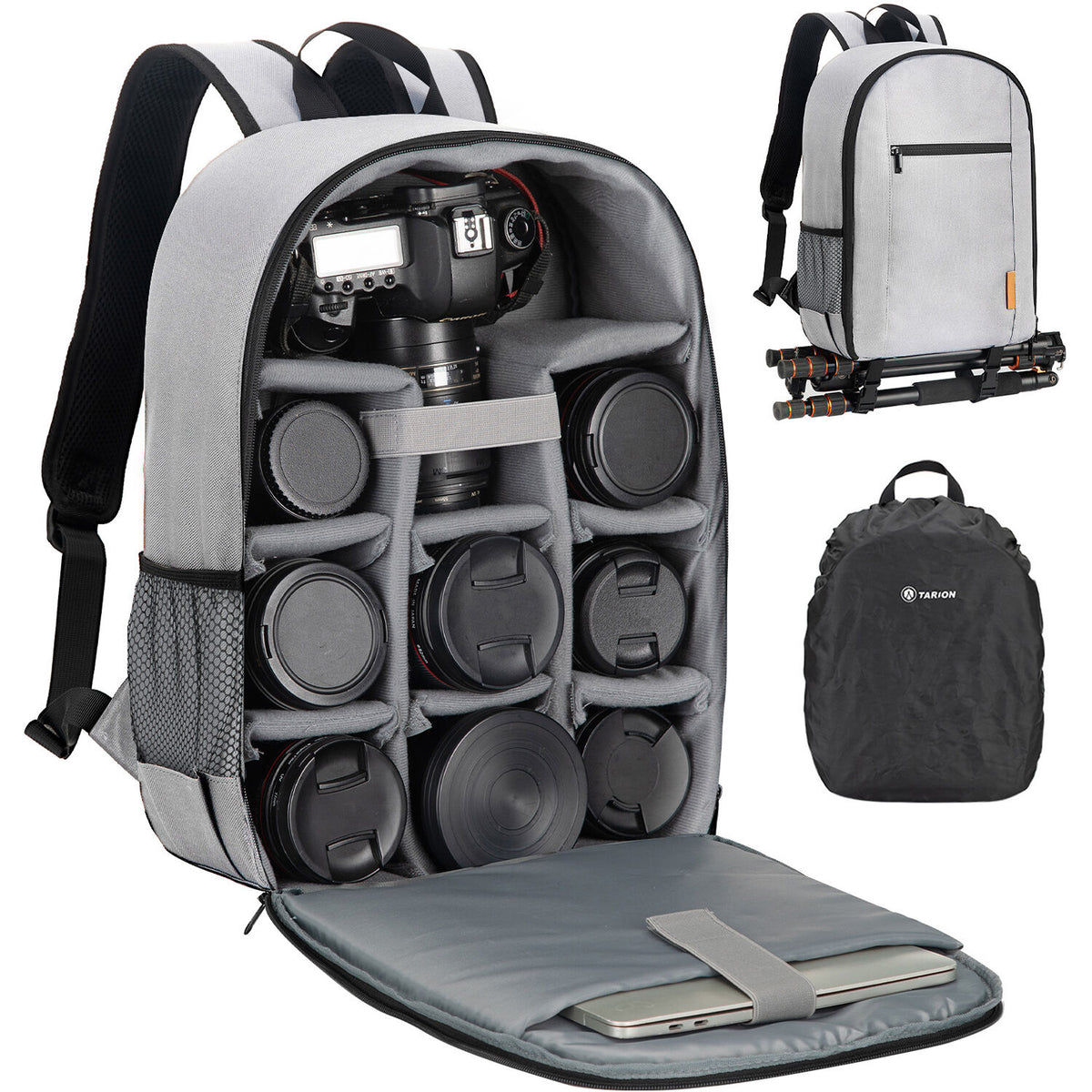 Mochila TARION TB-M (Gris) - vista trasera
