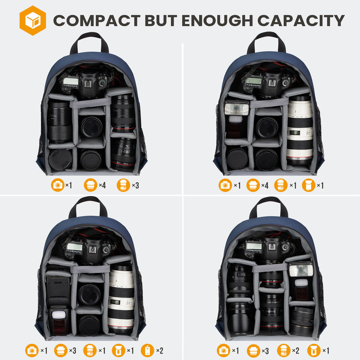Mochila TARION TBS (Azul) - vista trasera