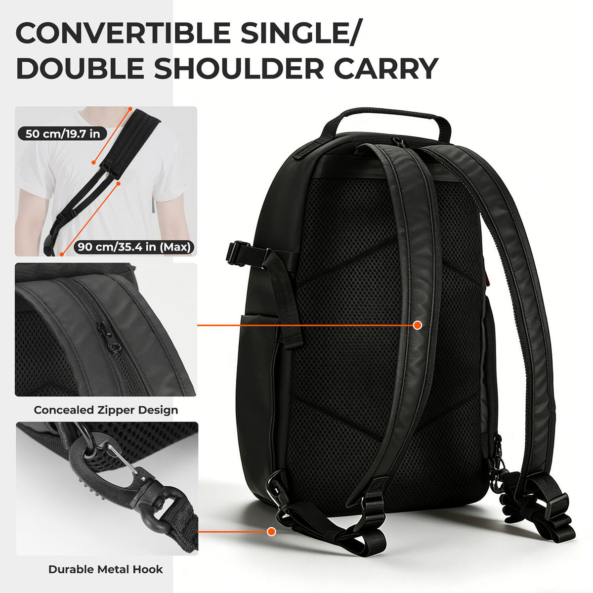 Mochila TARION TR-S Convertible Sling - vista trasera