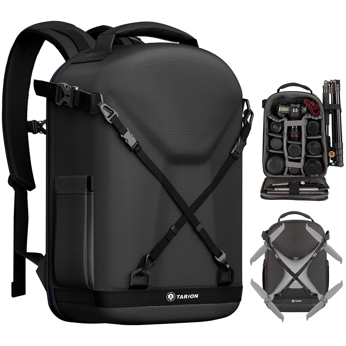 Mochila TARION TRH Hard-Shell (Negro, 12L) - vista frontal