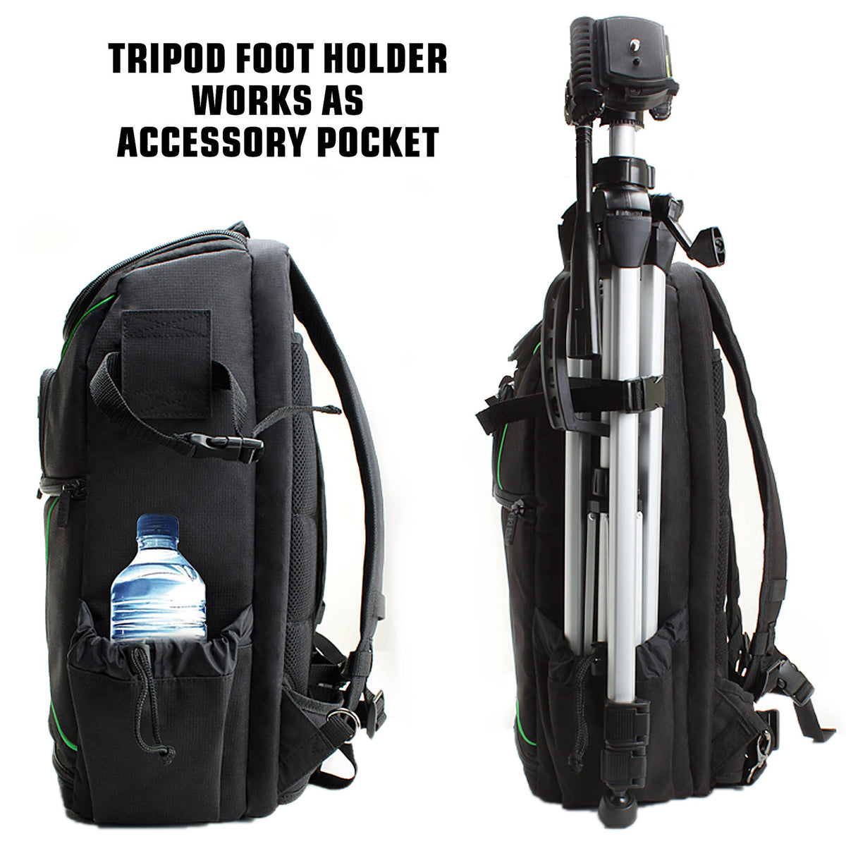 Mochila USA GEAR S17 (Negro/Interior Verde) - detalle