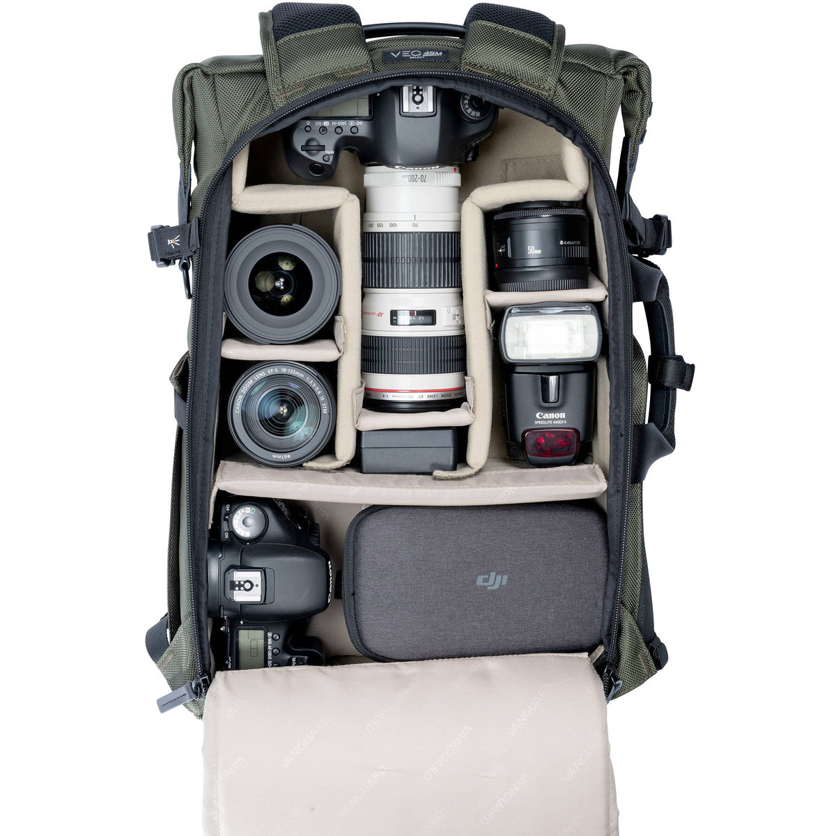 Mochila Vanguard VEO Select 45M (Verde) - puertos y conexiones