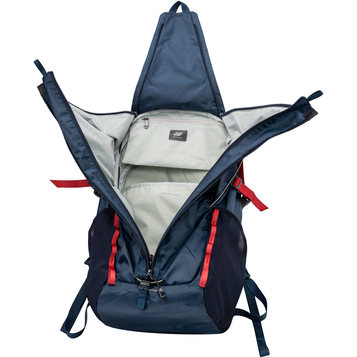 Mochila VSGO Pocket Ranger con inserto para cámara (35L, Azul Marino) - detalle