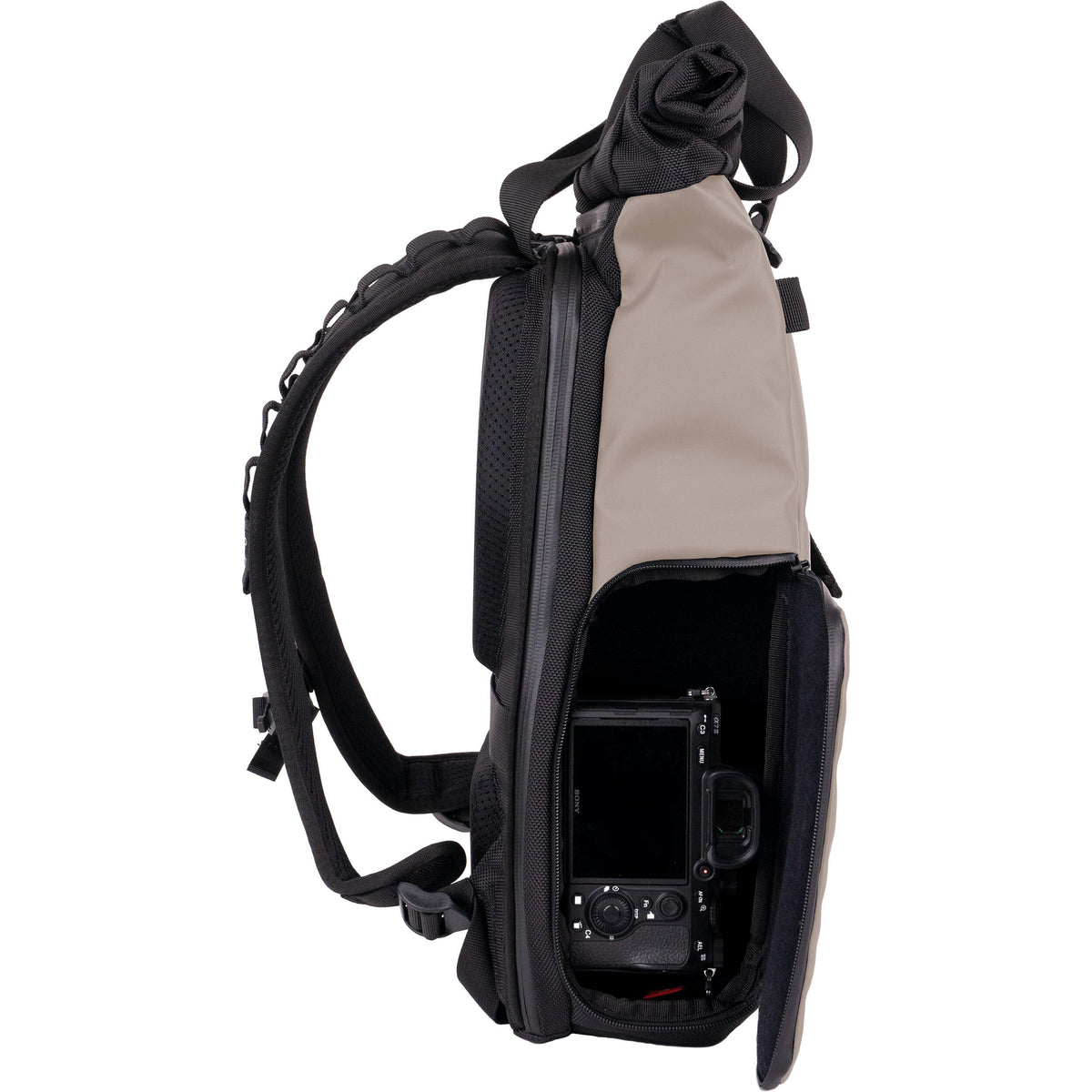 Mochila WANDRD PRVKE Lite V3 (Yuma Beige, 15L) - vista lateral