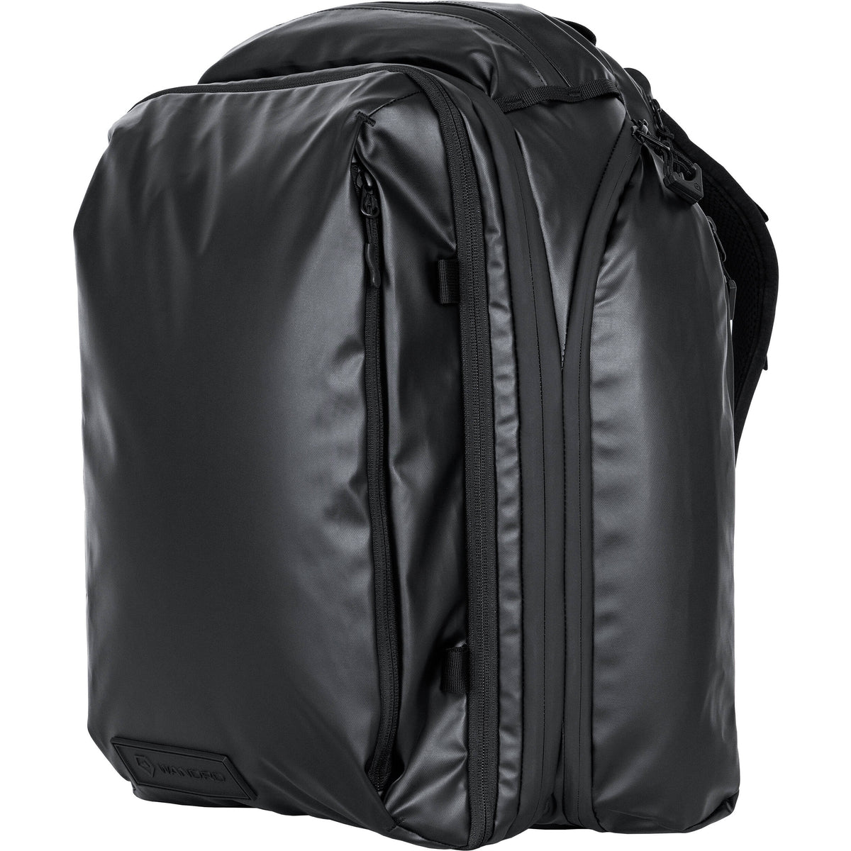 Mochila WANDRD Transit Travel con Essential Plus cubo para cámara (Negro, 45L) - vista trasera