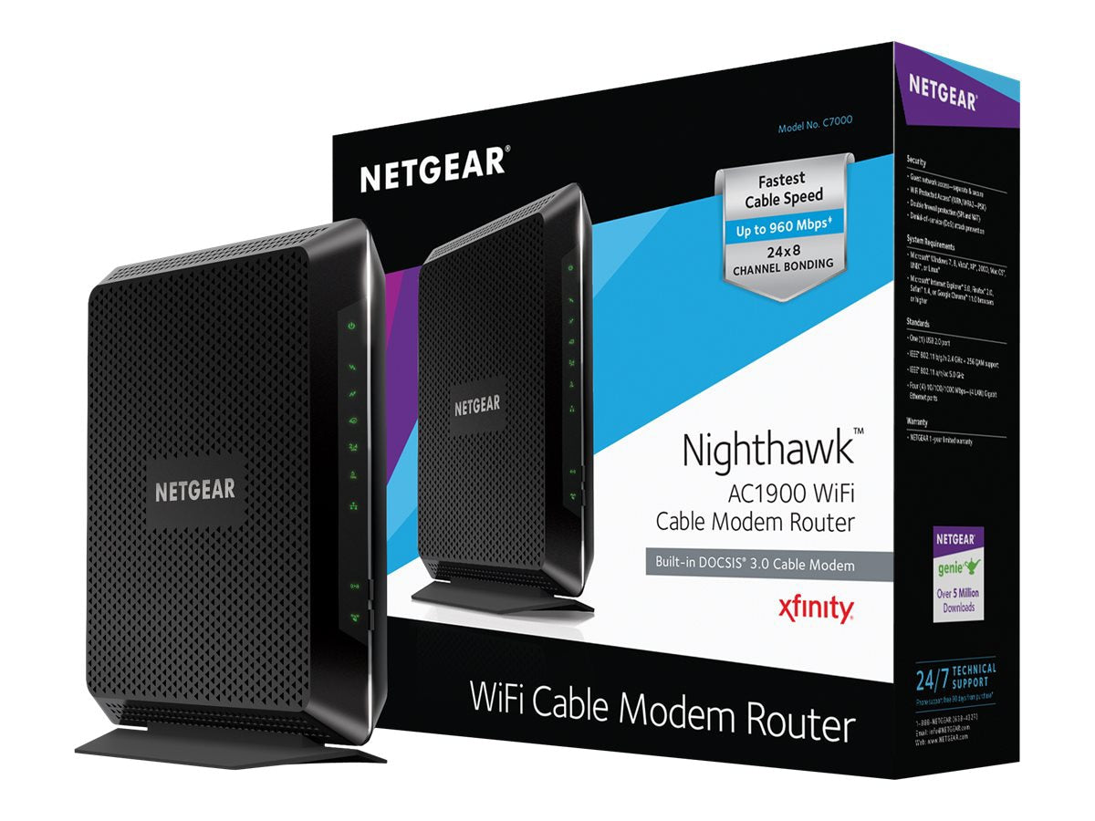modem/router Netgear Nighthawk C7000 Wi-Fi 5 IEEE 802.11ac Cable Modem/Wireless Router - vista 1
