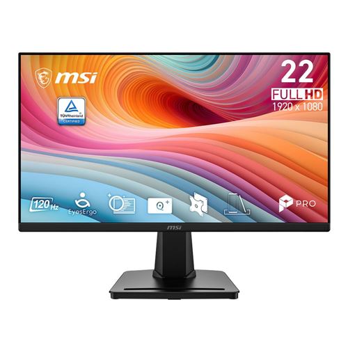 Monitor MSI PRO MP225 E12L 21.5" Full HD (1920x1080) IPS 120Hz 1ms Adaptive Sync — vista frontal