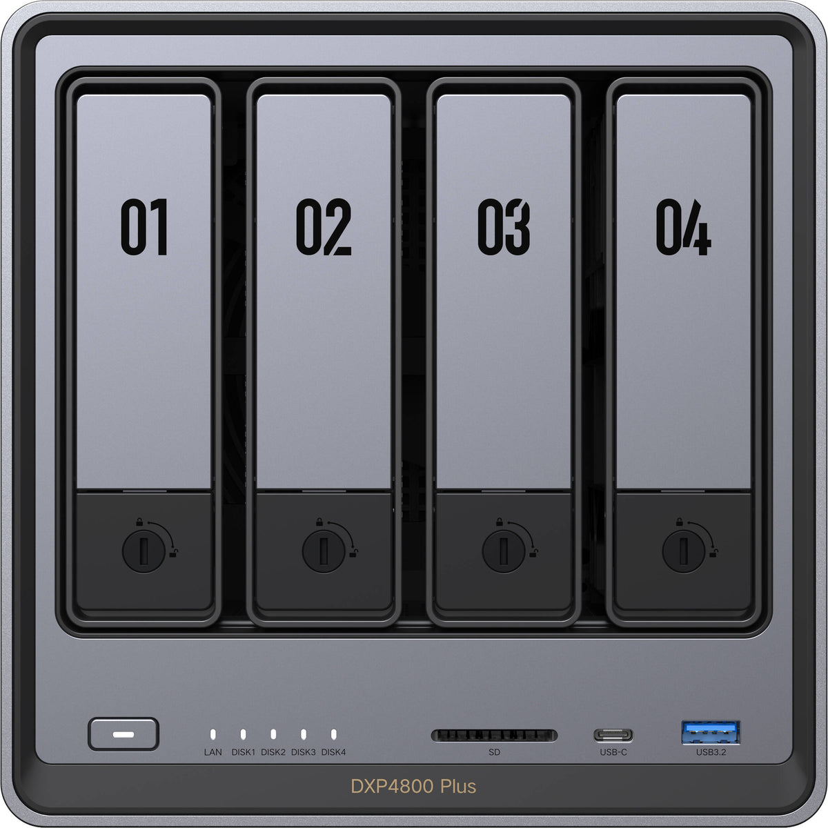 NAS UGREEN NASync DXP4800 Plus 4 Bays and 2 M.2 Slots NAS - puertos y conexiones