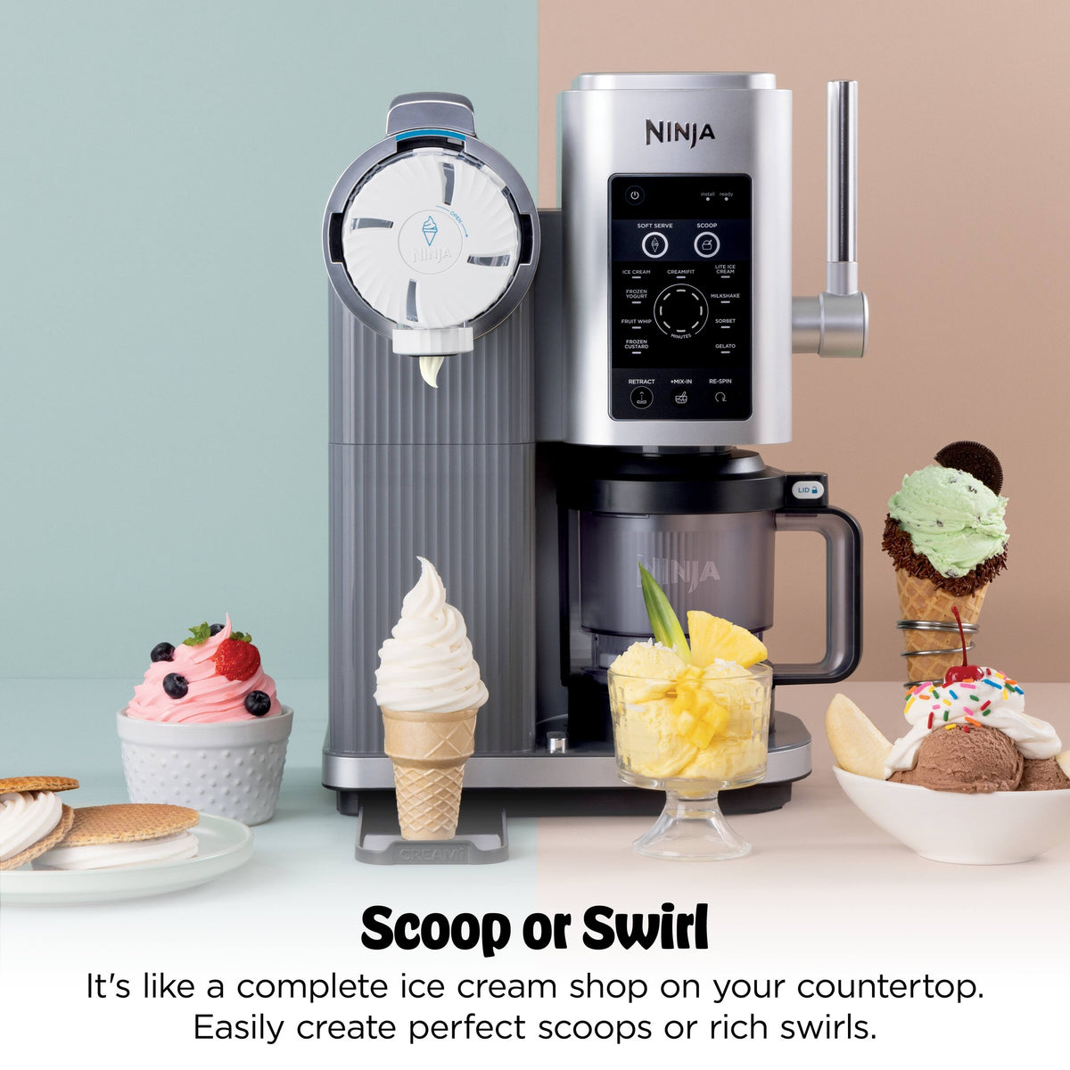Máquina de helado Ninja CREAMi Scoop & Swirl NC701 — imagen 5