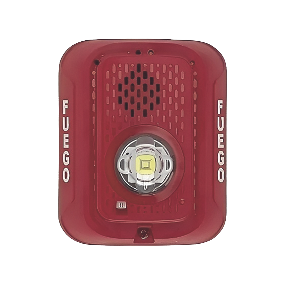 Sirena con Lámpara Estroboscópica LED System Sensor P2RLED-SP 2 hilos Rojo