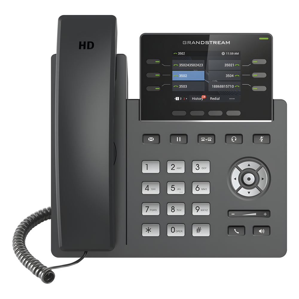 Teléfono IP Grandstream GRP-2613 3 Líneas SIP 3 Cuentas SIP 2.4" PoE