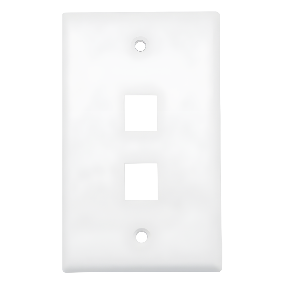 Cableado Estructurado Hikvision - Placa de Pared (Face Plate) - 2 Puertos - Color Blanco - Caja con 20 Piezas - DS-1FPA2