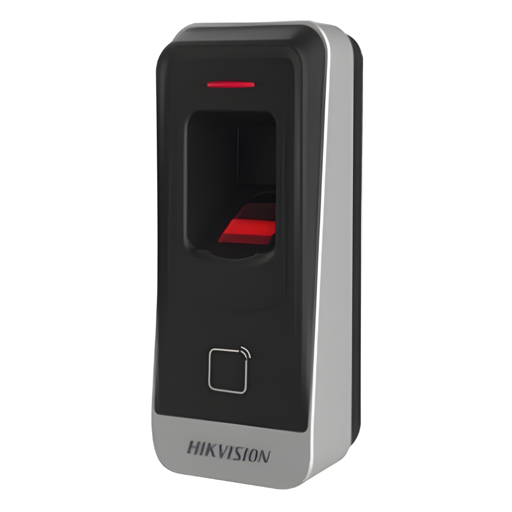 Control de Acceso Hikvision - Lector esclavo MIFARE IP65 - Huella Digital - Lector de Tarjetas de Mifare - RS-485 - DS-K