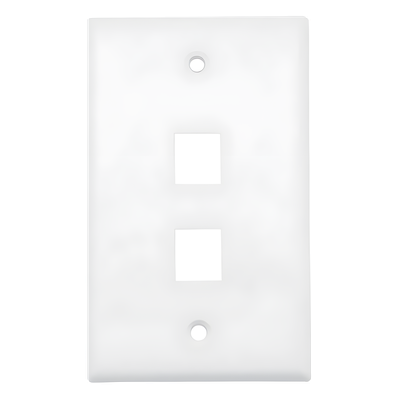 Cableado Estructurado Hikvision - Placa de Pared (Face Plate) - 2 Puertos - Color Blanco - Caja con 20 Piezas - DS-1FPA2