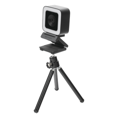 Audio y Video Hikvision - Cámara Web ALTA DENIFICIÓN (1080p) - Aro de Luz Interconstruido - Gran Angular - Micrófono Int