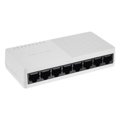 Switch Hikvision - Fast Ethernet 10 - 100 Mbps - Diseño Compacto y Estetico - DS-3E0108D-O