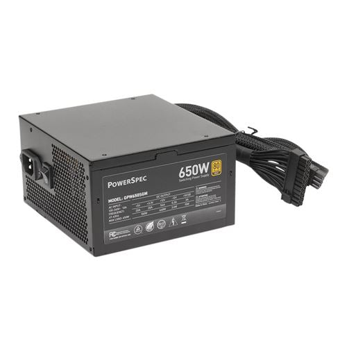 Fuente de Poder PowerSpec CW 650W 80 Plus Gold ATX Semi Modular