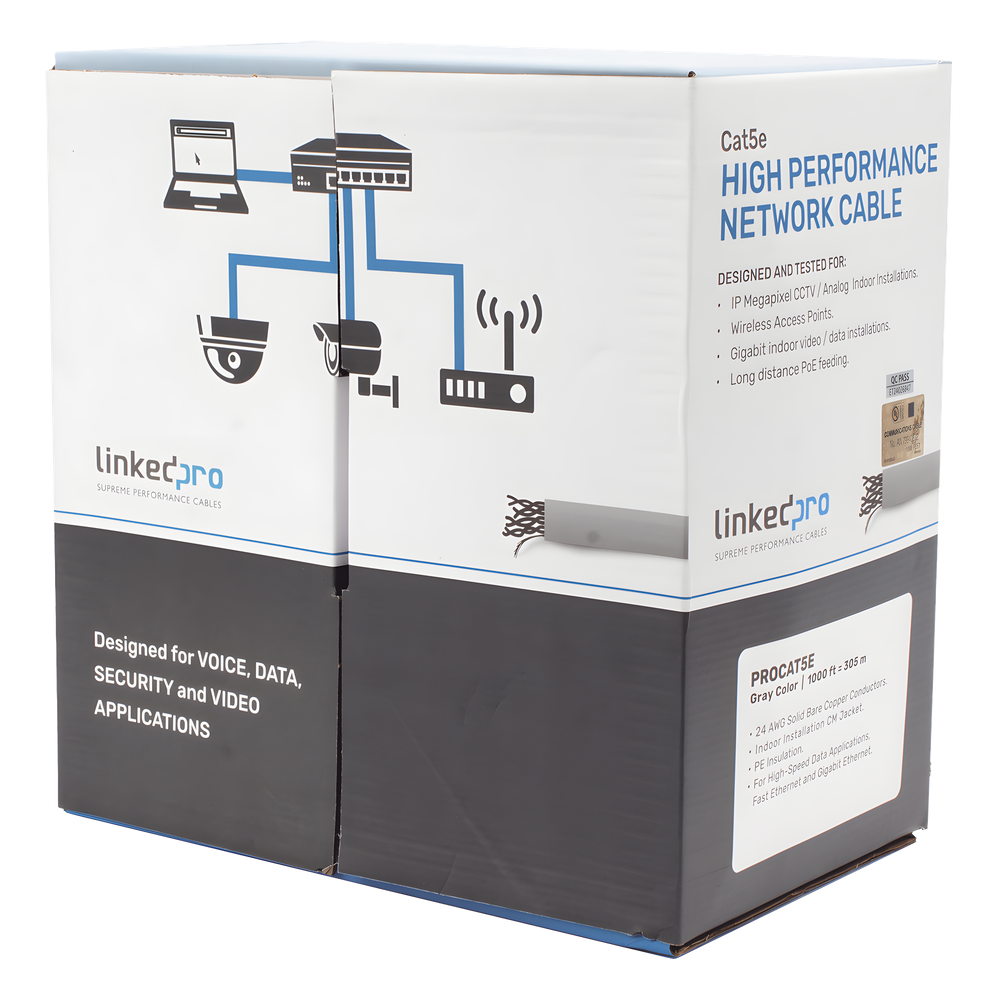Bobina de Cable LinkedPro PRO-CAT-5E 305 m Cat 5e Interior
