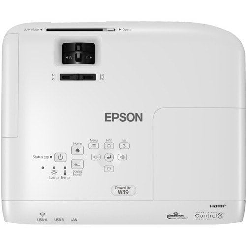 Proyector LCD Montable en techo Epson PowerLite W49 - 16:10 - 1280 x 800 - Frontal, Parte trasera, De Techo - - imagen 4