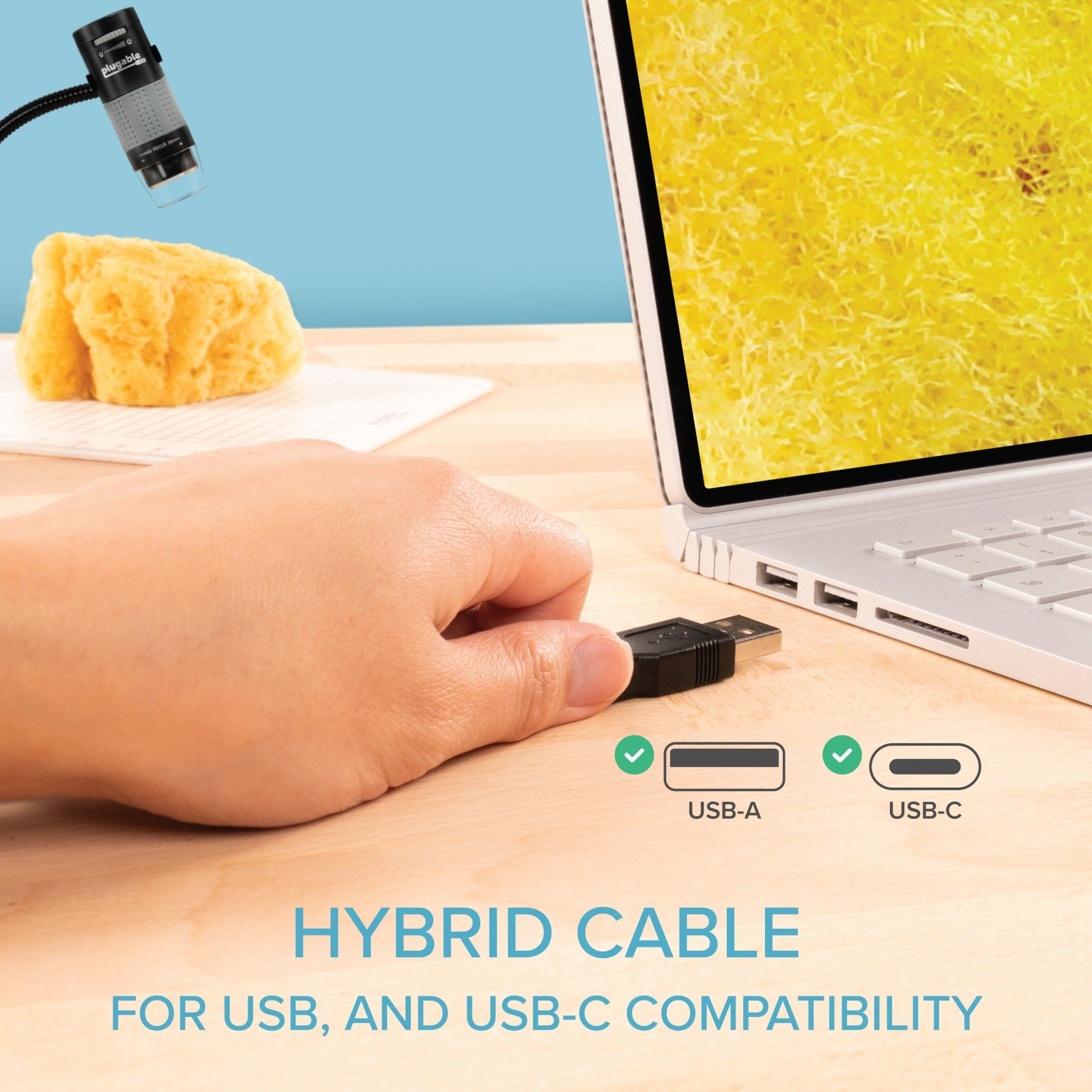 Proyector Plugable USB 2.0 Digital Microscope w/ Flexible Arm Observation Stand- - vista 3