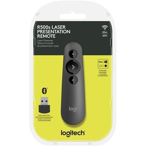 Puntero para presentaciones Logitech R500s - Bluetooth - USB - Láser - 3 Botón(es) - Grafito, Negro - Inalámbr - imagen 8