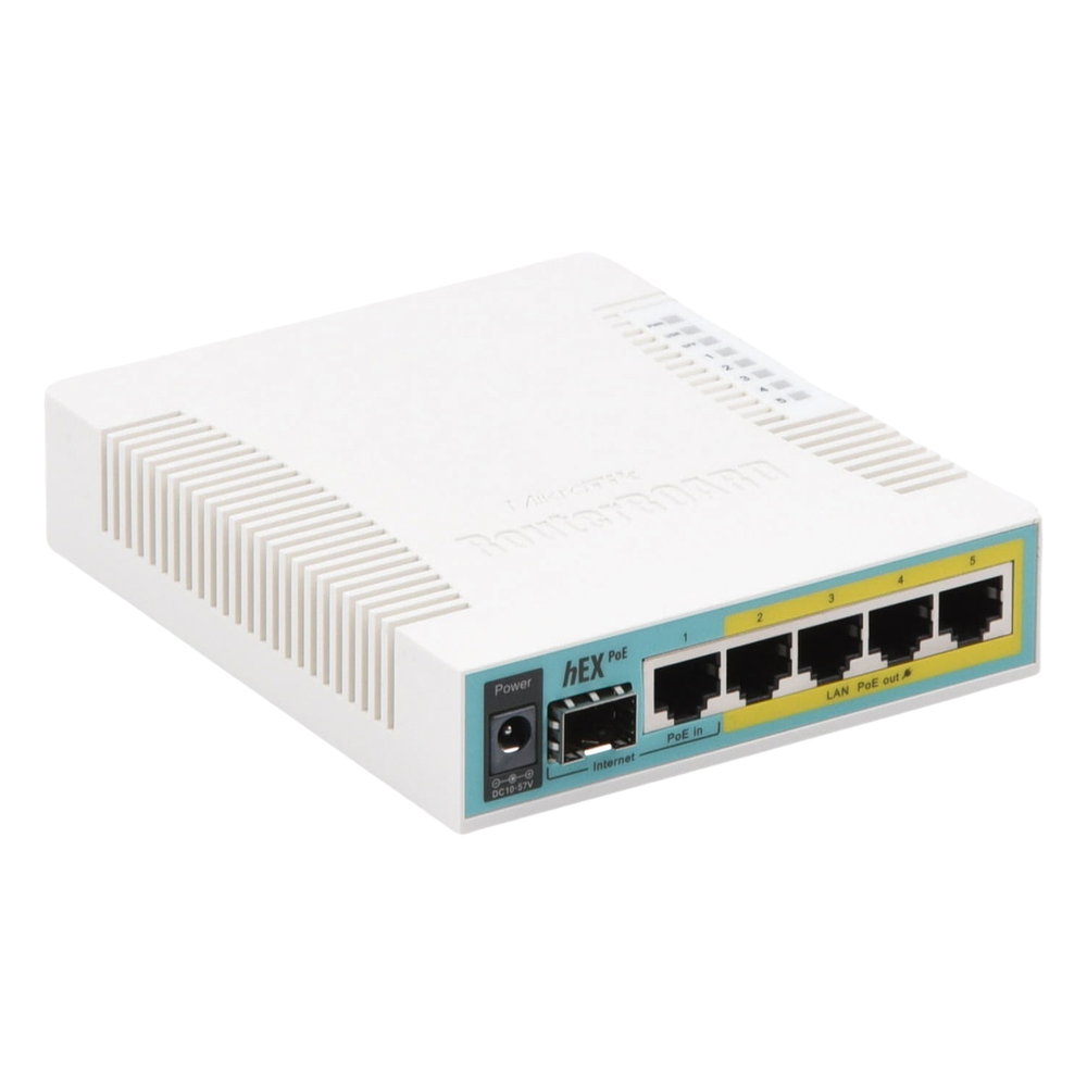 Routerboard 5 puertos Gigabit Ethernet PoE 802.3at Mikrotik RB960PGS hEX PoE