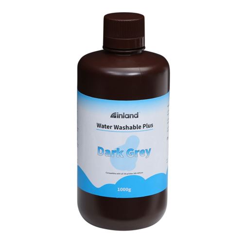 Resina 3D Inland Lavable con Agua Plus Gris oscuro 1.0 kg — vista frontal