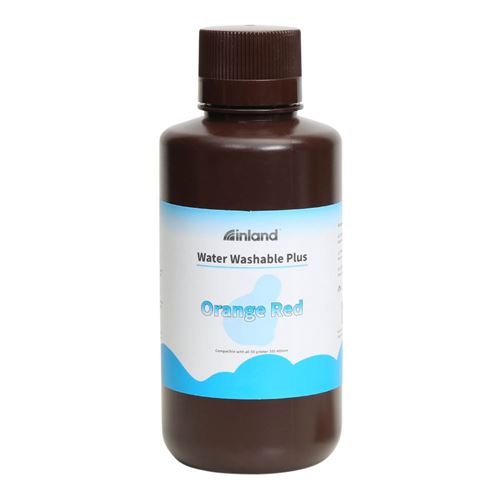Resina 3D Inland Lavable con Agua Plus Rojo anaranjado 1.0 kg — vista frontal