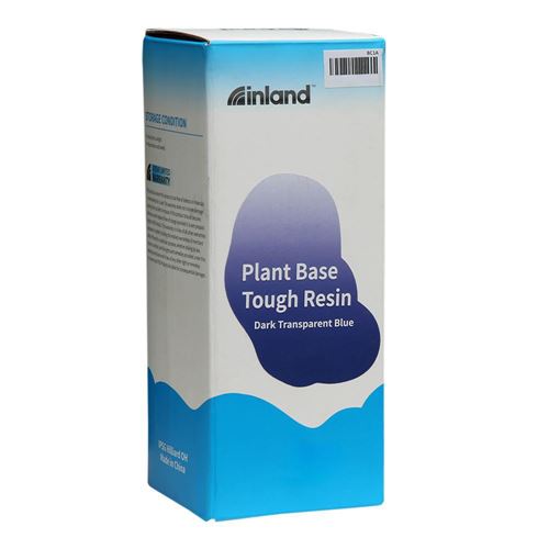 Resina 3D Inland Vegetal Reforzada Biodegradable Azul oscuro transparente 1.0 kg — vista en diagonal