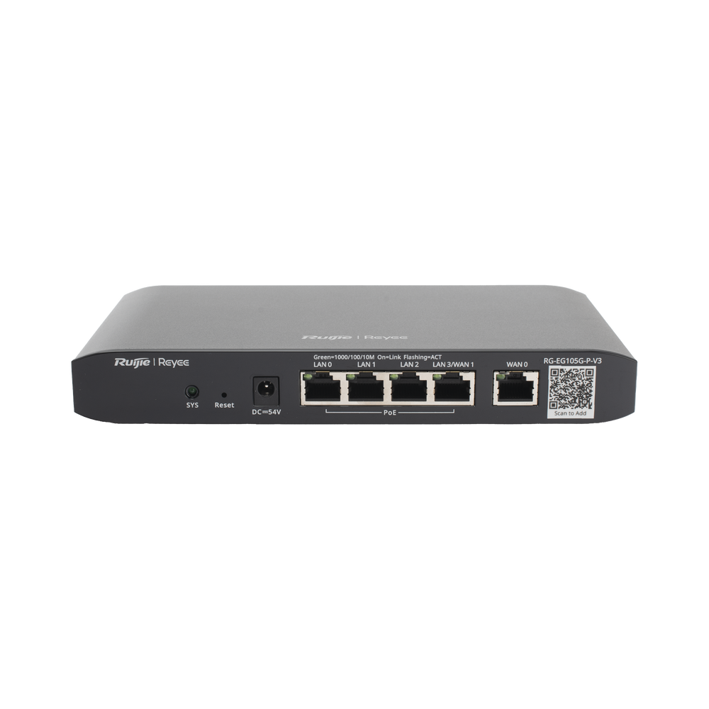 Router Administrable Cloud con POE+ 54W Ruijie RG-EG105G-P-V3 5 puertos
