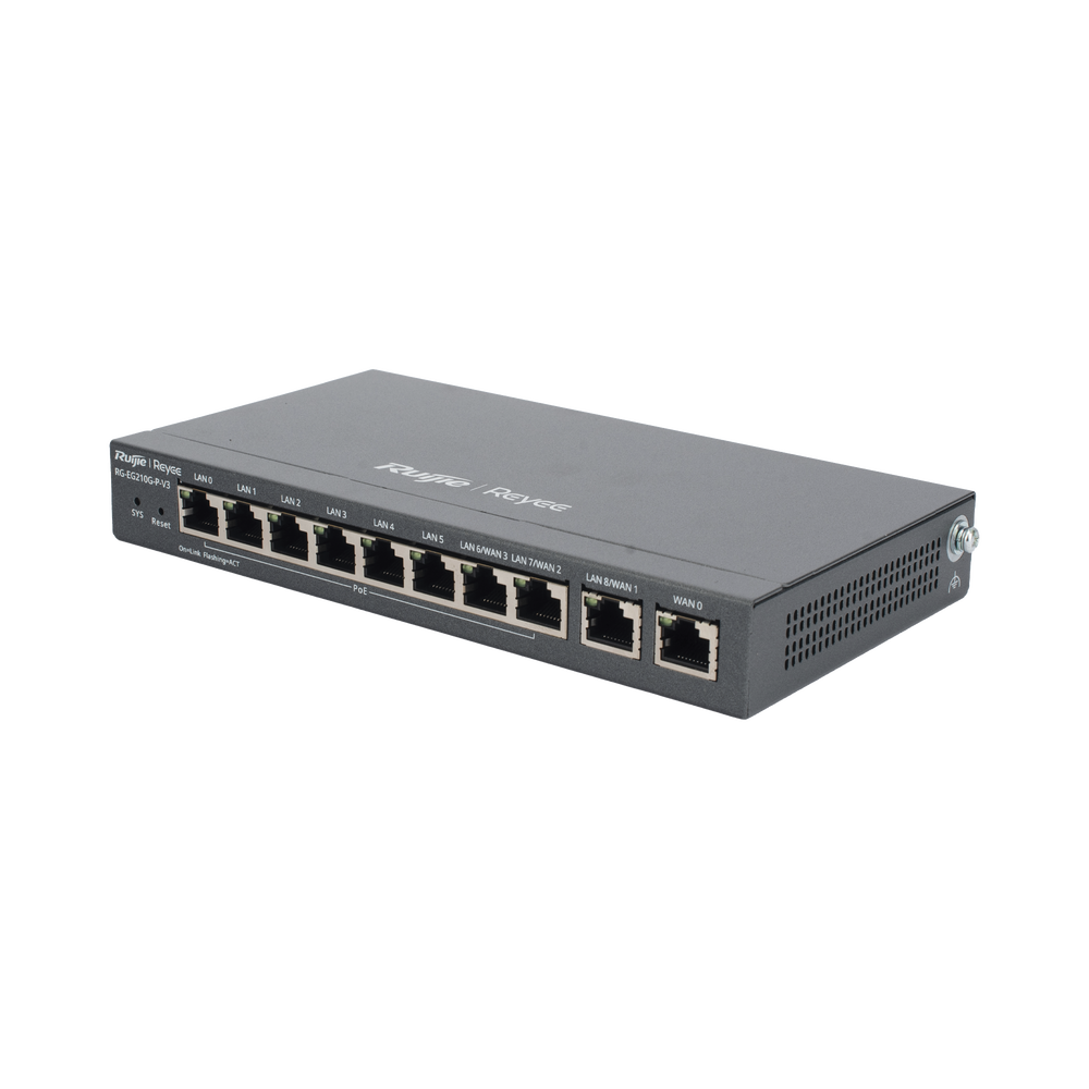 Gateway PoE para 200 usuarios Ruijie RG-EG210G-P-V3 10 puertos
