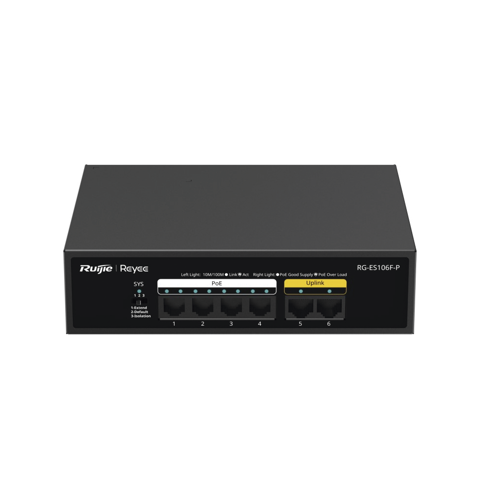 Switch PoE de 6 Puertos 10 Ruijie RG-ES106F-P