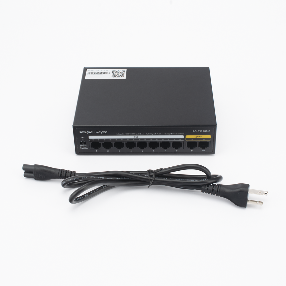 Switch PoE+ con 10 Puertos 10 Ruijie RG-ES110F-P