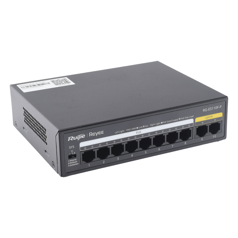 Switch PoE+ con 10 Puertos 10 Ruijie RG-ES110F-P