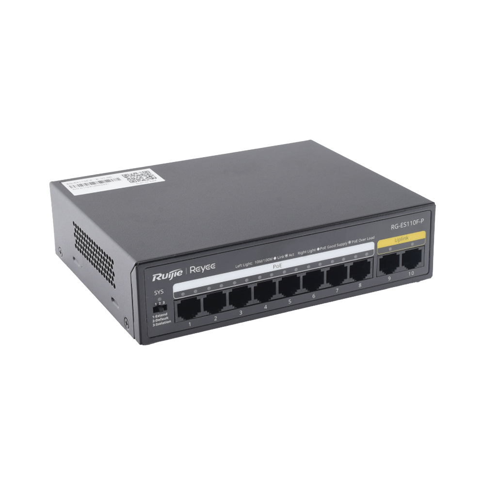 Switch PoE+ con 10 Puertos 10 Ruijie RG-ES110F-P