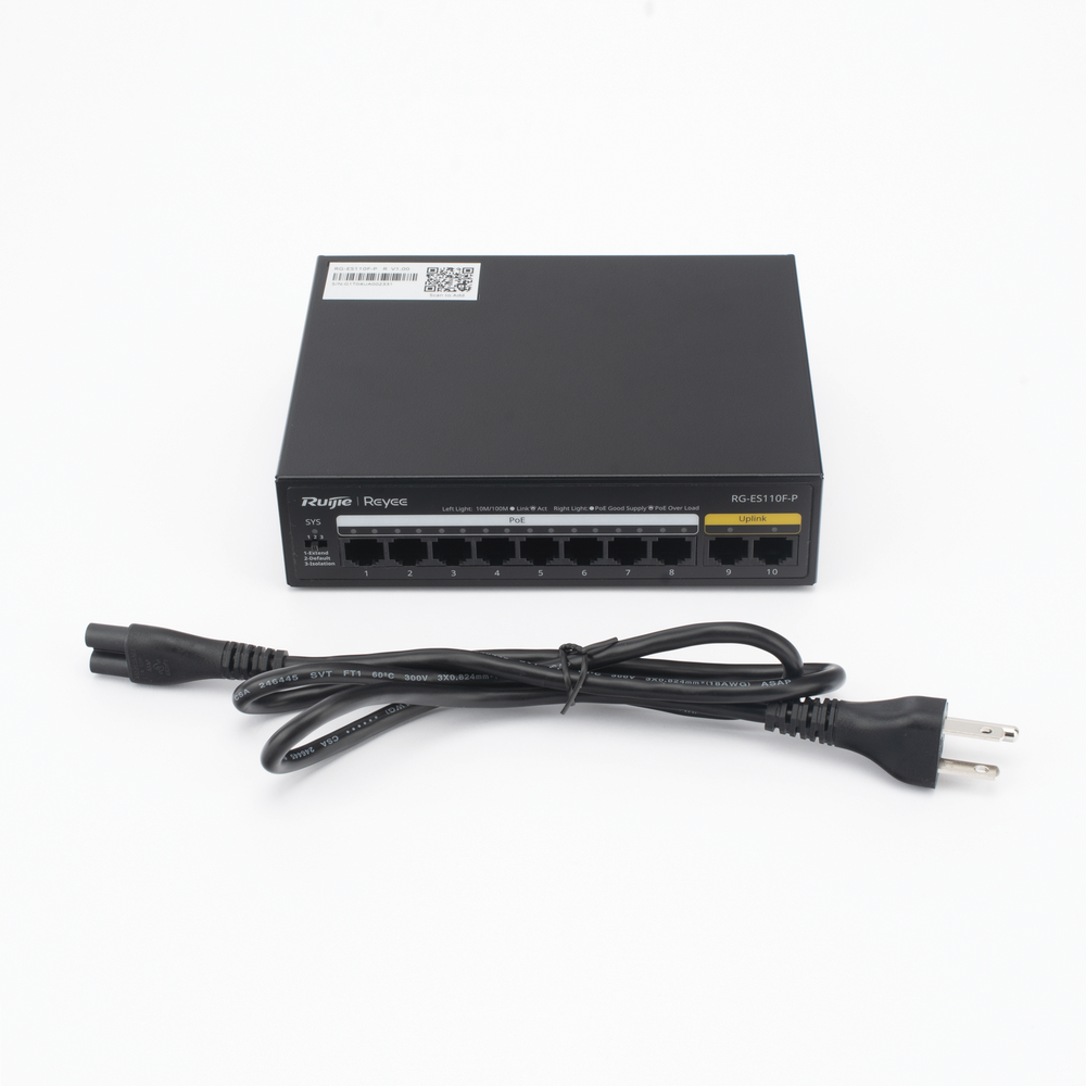 Switch PoE+ con 10 Puertos 10 Ruijie RG-ES110F-P