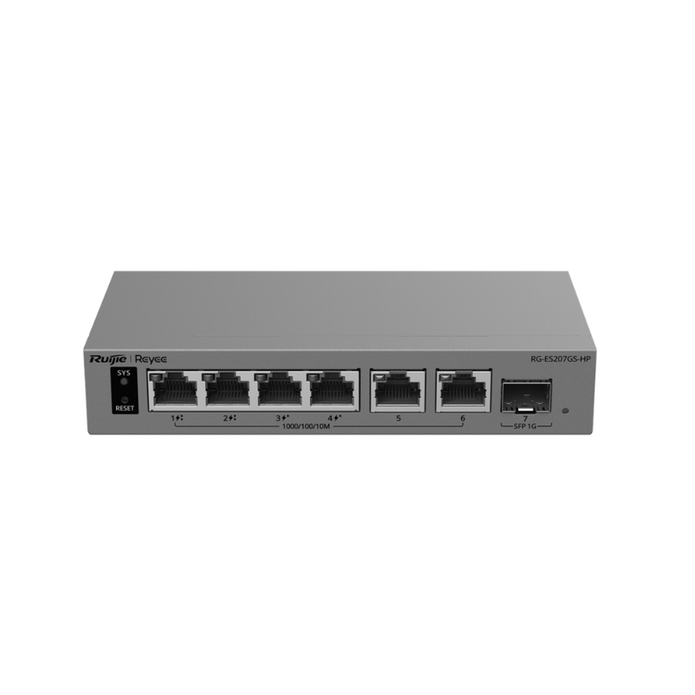 Switch Capa 2 Smart Cloud Managed Ruijie RG-ES207GS-HP 120 W 7 puertos