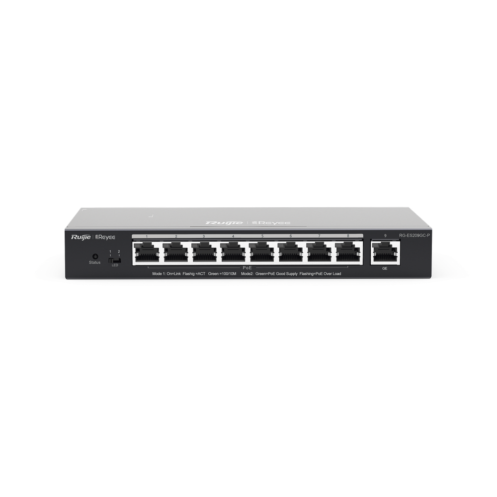 Switch PoE gigabit inteligente Ruijie RG-ES209GC-P 9 puertos