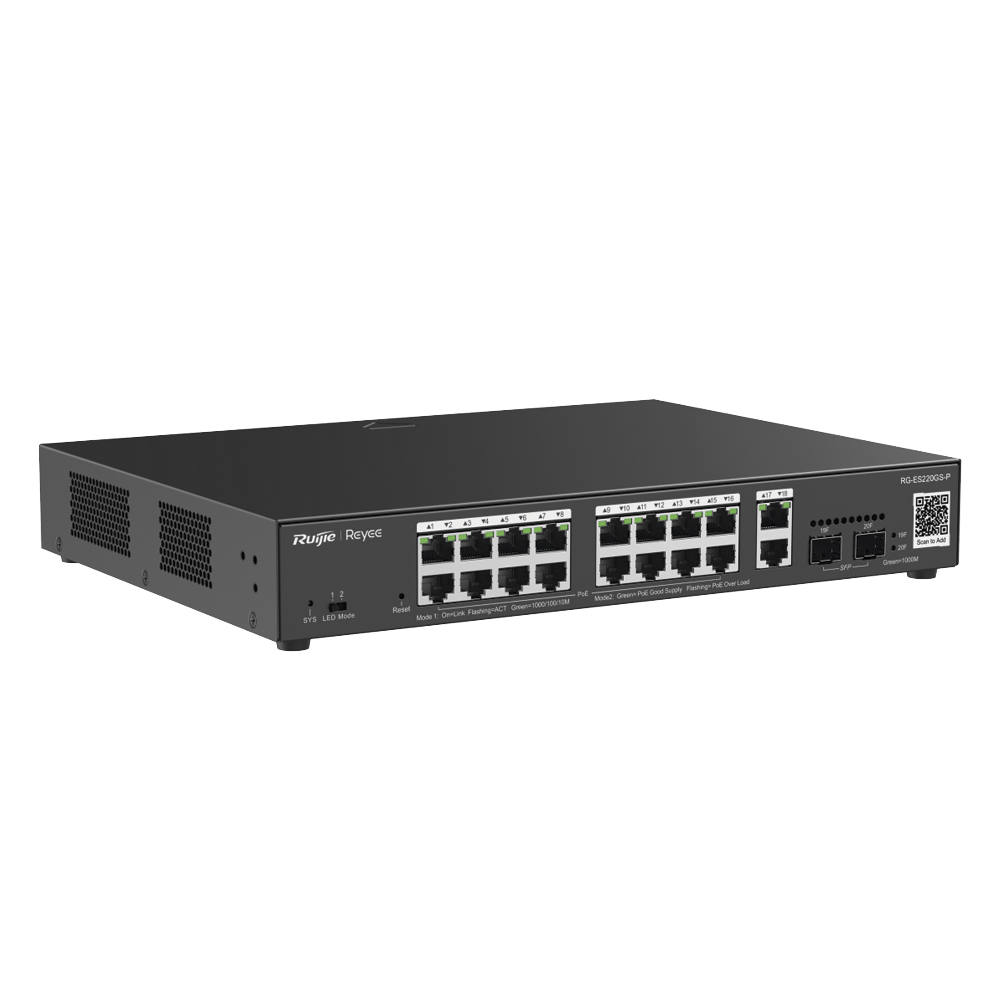 Switch PoE L2 Administrable en la Nube Ruijie RG-ES220GS-P 20 puertos